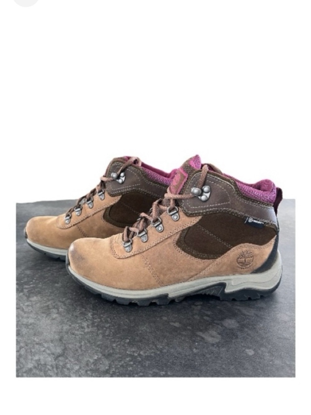 Timberland Mt. Maddsen Waterproof Mid Hiking Boot Brown Leather Womens 7